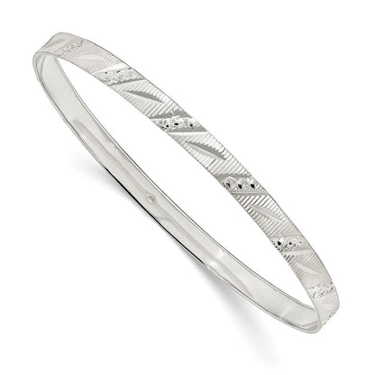 Sterlingsilber 5mm Diamantiert Schieber-on Armreif