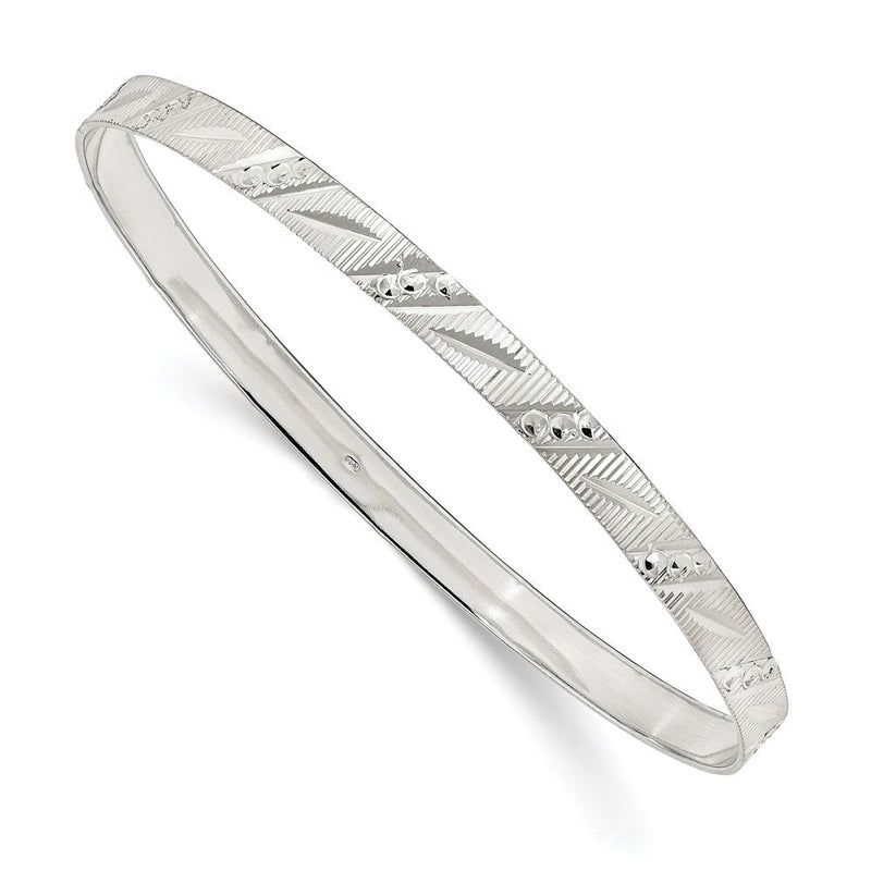Sterlingsilber 5mm Diamantiert Schieber-on Armreif