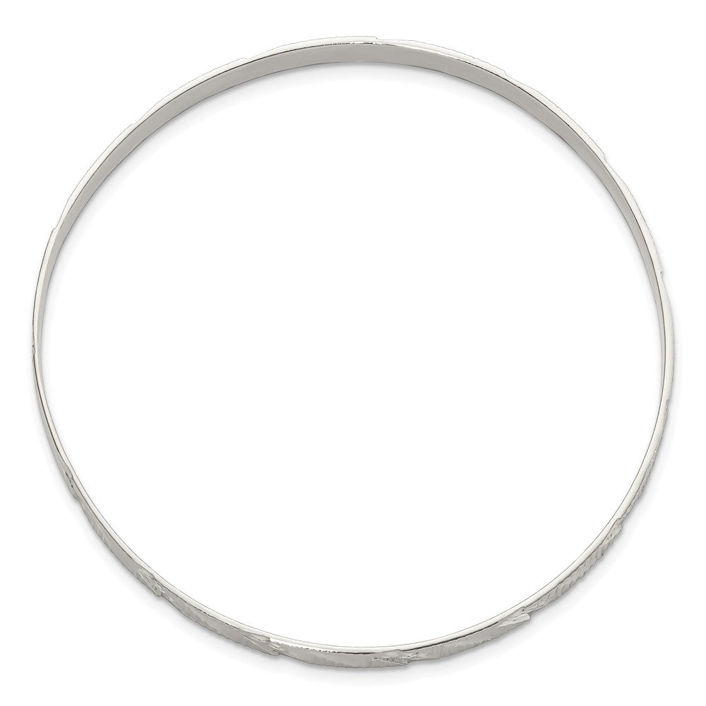 Sterlingsilber 5mm Diamantiert Schieber-on Armreif