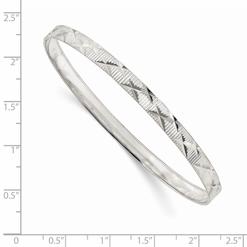 Sterlingsilber 5mm Diamantiert Schieber-on Armreif