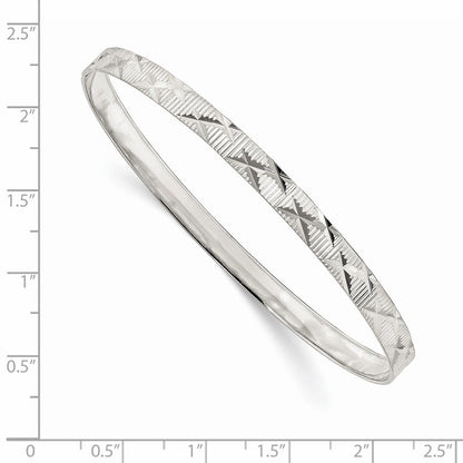 Sterlingsilber 5mm Diamantiert Schieber-on Armreif
