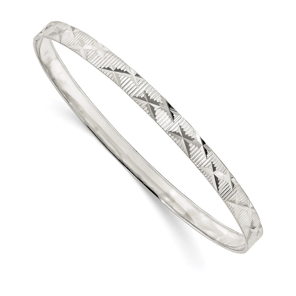 Sterlingsilber 5mm Diamantiert Schieber-on Armreif