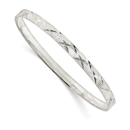 Sterlingsilber 5mm Diamantiert Schieber-on Armreif