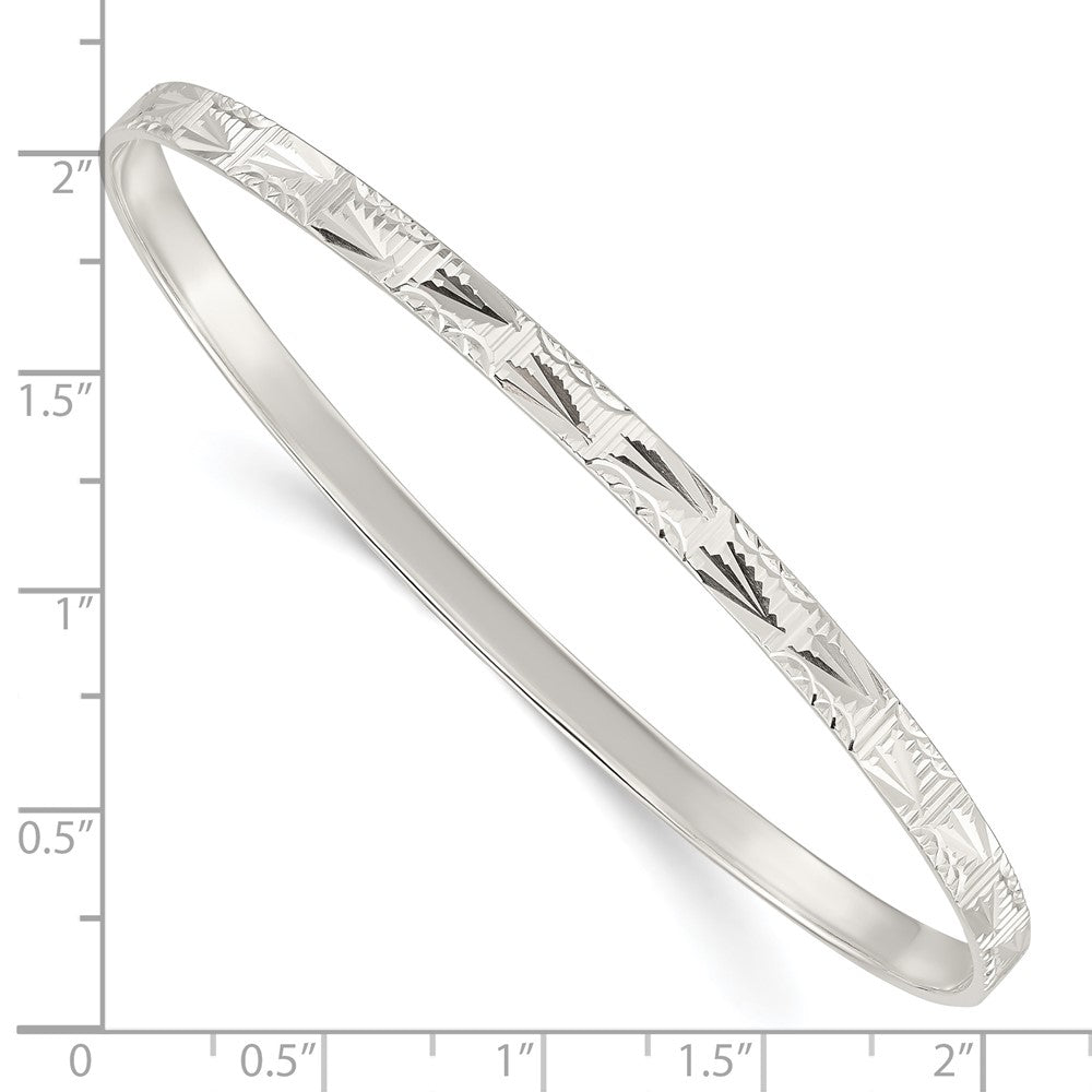 Sterlingsilber Diamantiert Schieber-on Armreif