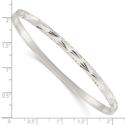 Sterlingsilber Diamantiert Schieber-on Armreif