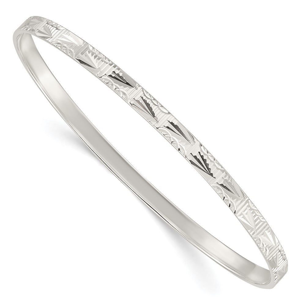 Sterlingsilber Diamantiert Schieber-on Armreif