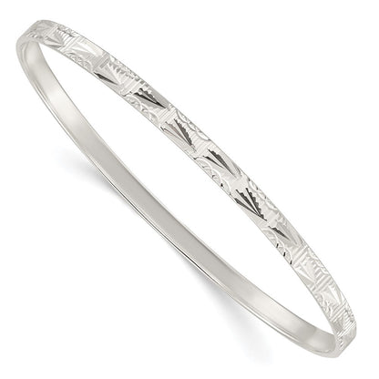 Sterlingsilber Diamantiert Schieber-on Armreif
