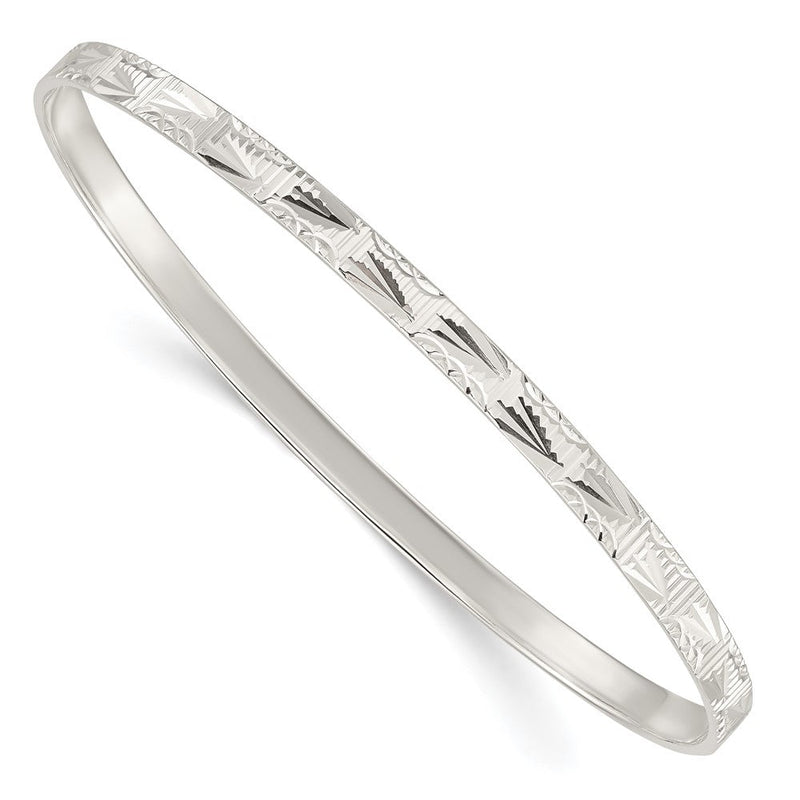 Sterlingsilber Diamantiert Schieber-on Armreif