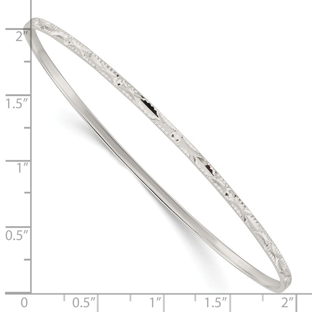 Sterlingsilber Diamantiert Schieber-on Armreif