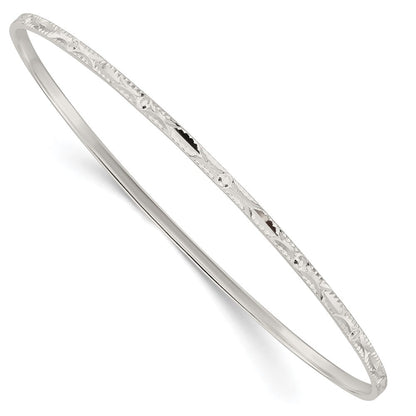 Sterlingsilber Diamantiert Schieber-on Armreif