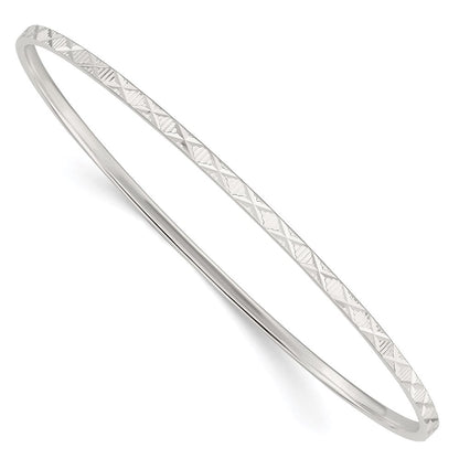 Sterlingsilber Diamantiert Schieber-on Armreif