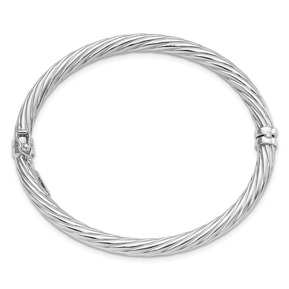Sterlingsilber Rhodiniert Poliert/twisted 4.75mm Klappbar Armreif