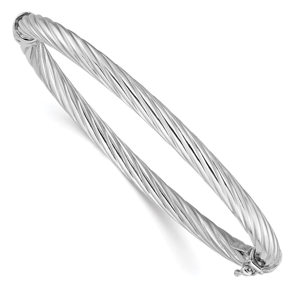 Sterlingsilber Rhodiniert Poliert/twisted 4.75mm Klappbar Armreif