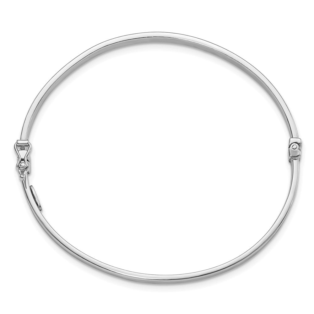 Sterlingsilber Rhodiniert Poliert/textured 3mm Klappbar Armreif