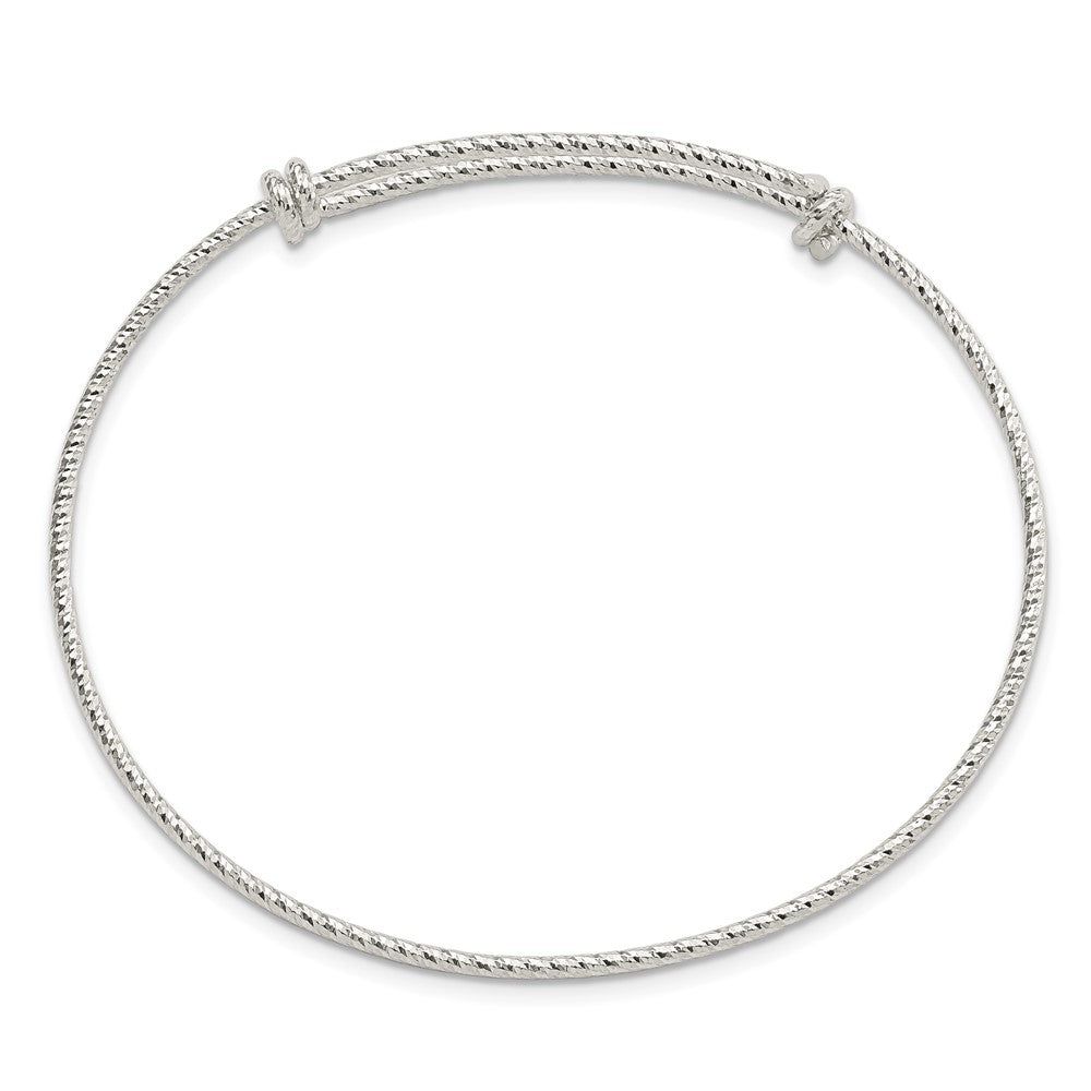 Sterlingsilber Poliert Diamantiert 1.65mm 8-9.5 Zoll Expandable Armreif