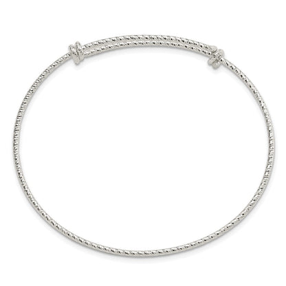 Sterlingsilber Poliert Diamantiert 1.65mm 8-9.5 Zoll Expandable Armreif