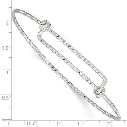 Sterlingsilber Poliert Diamantiert 1.65mm 8-9.5 Zoll Expandable Armreif