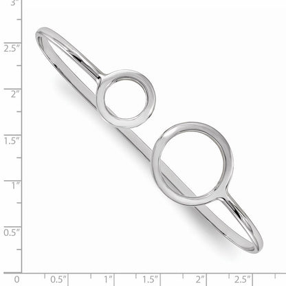 Sterlingsilber Rhodiniert Poliert Kreise Palme Armreif
