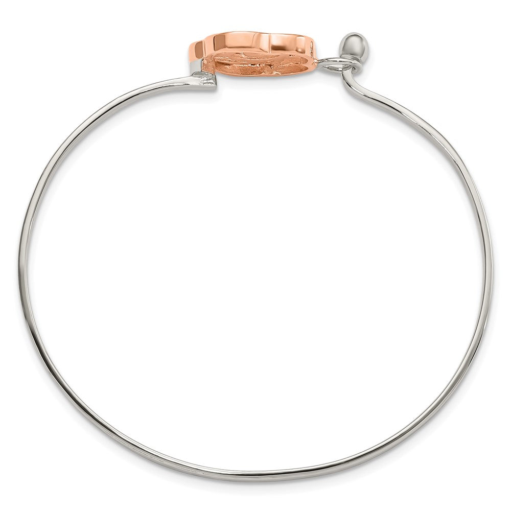 Sterlingsilber Roséfarben Poliert Blume Armreif