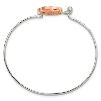 Sterlingsilber Roséfarben Poliert Blume Armreif