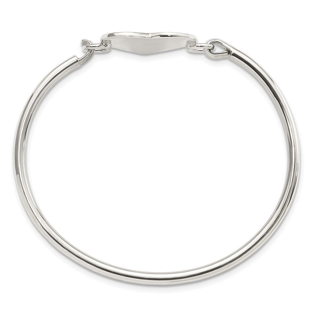 Sterlingsilber Poliert Gravierbar Herz Armreif