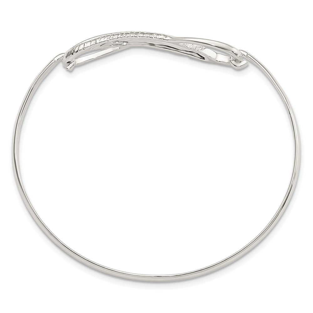 Sterlingsilber Unendlichkeit mit Feder Armreif Armband