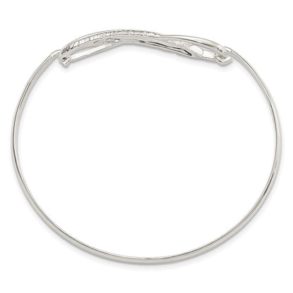 Sterlingsilber Unendlichkeit mit Feder Armreif Armband
