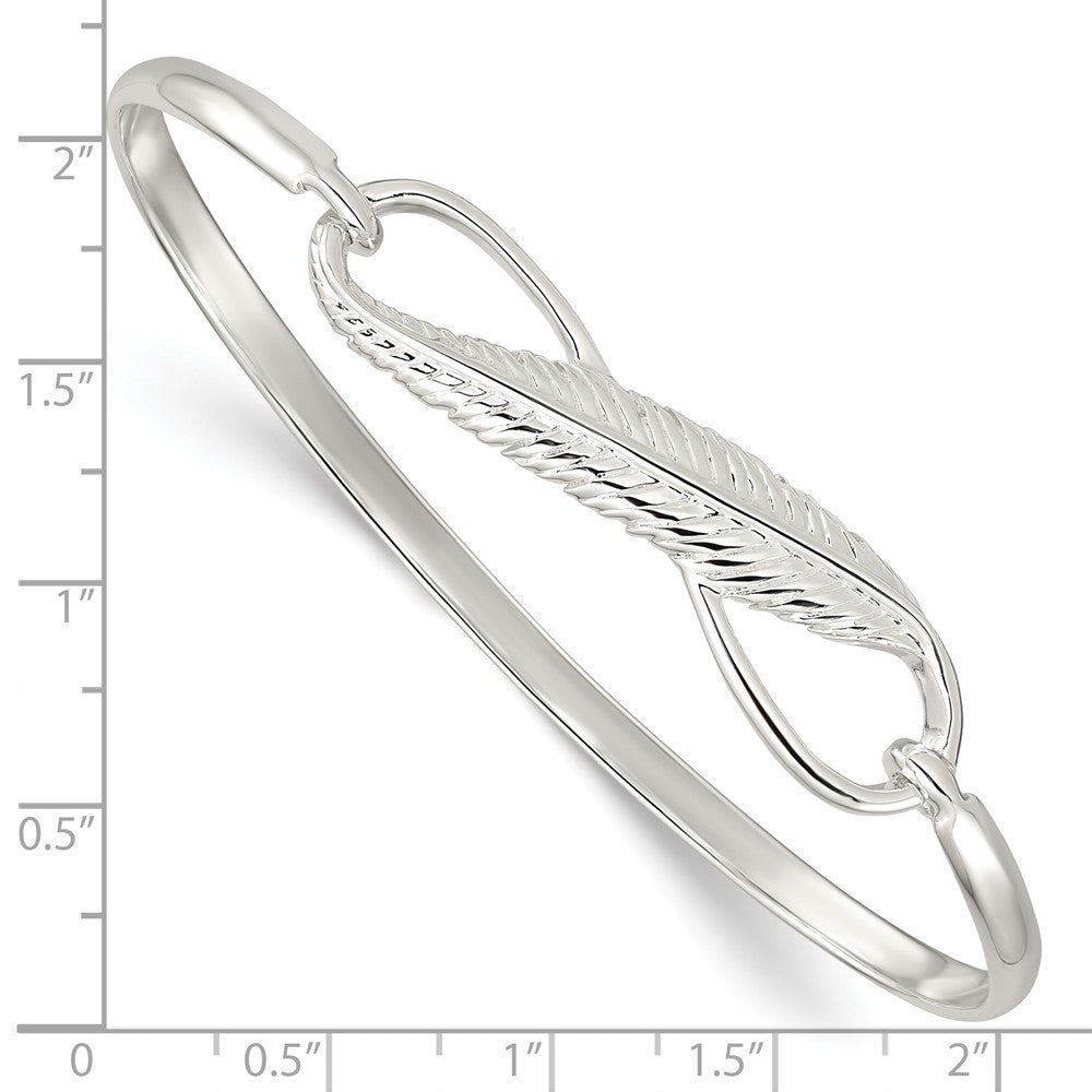 Sterlingsilber Unendlichkeit mit Feder Armreif Armband
