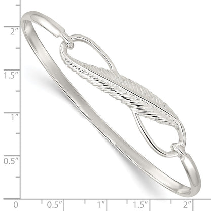 Sterlingsilber Unendlichkeit mit Feder Armreif Armband