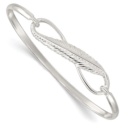 Sterlingsilber Unendlichkeit mit Feder Armreif Armband