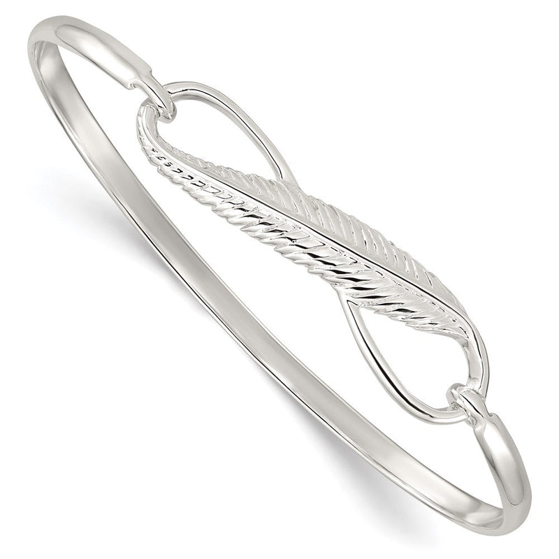 Sterlingsilber Unendlichkeit mit Feder Armreif Armband