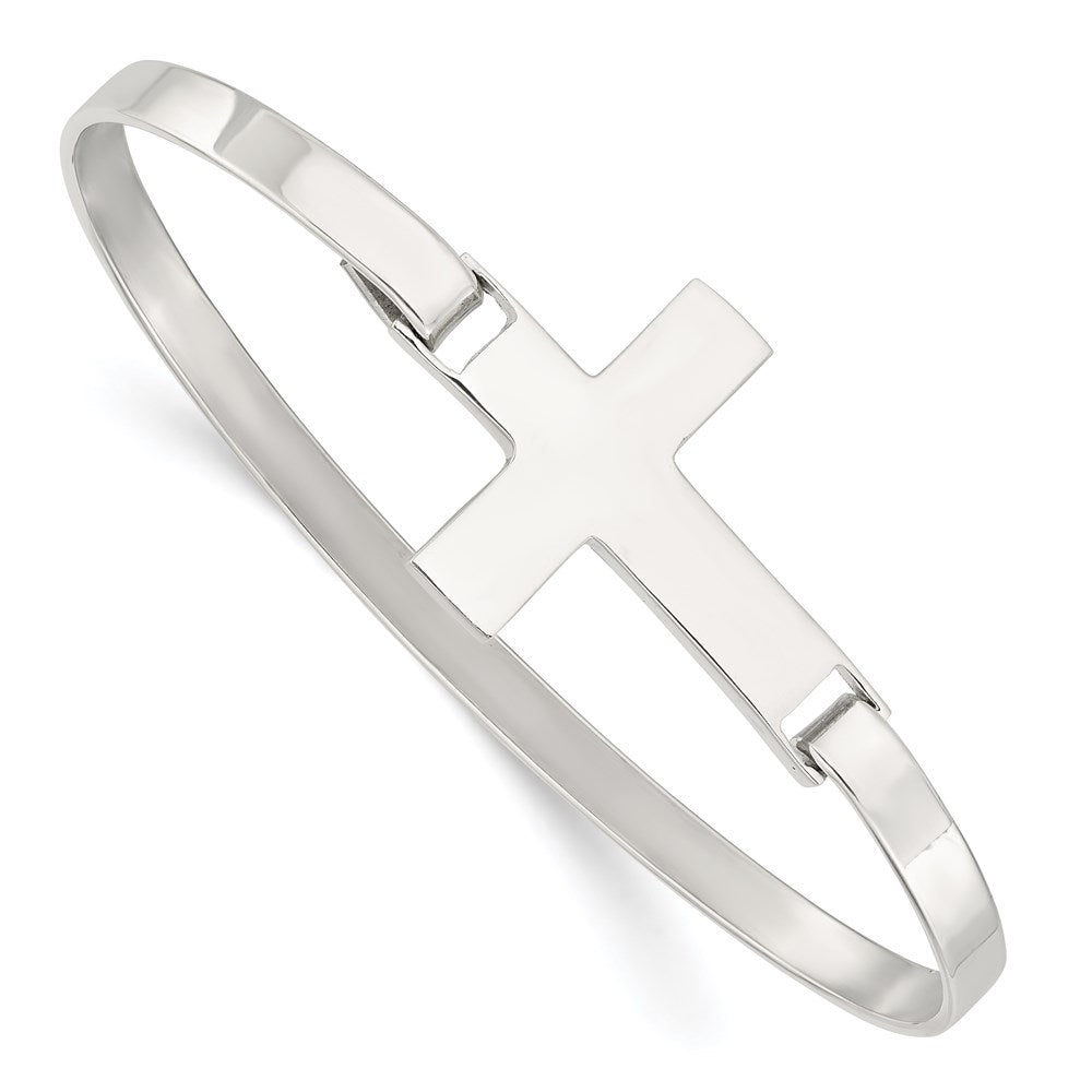Sterlingsilber Poliert Kreuz Armreif