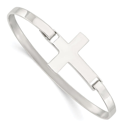 Sterlingsilber Poliert Kreuz Armreif