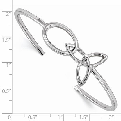Sterlingsilber Rhodiniert Poliert Manschette Armreif