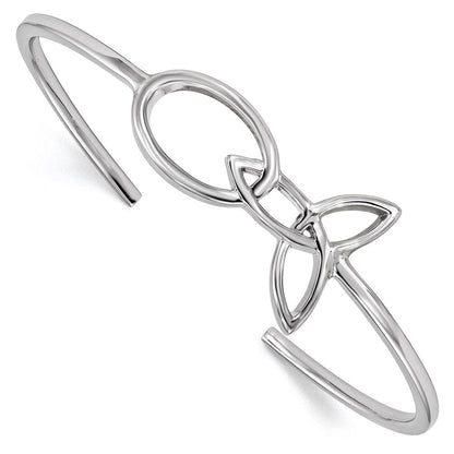 Sterlingsilber Rhodiniert Poliert Manschette Armreif