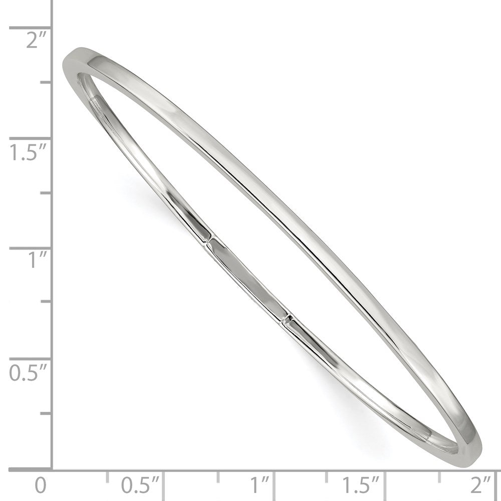 Sterlingsilber 2mm Squared Kante Schieber-on Armreif Armband