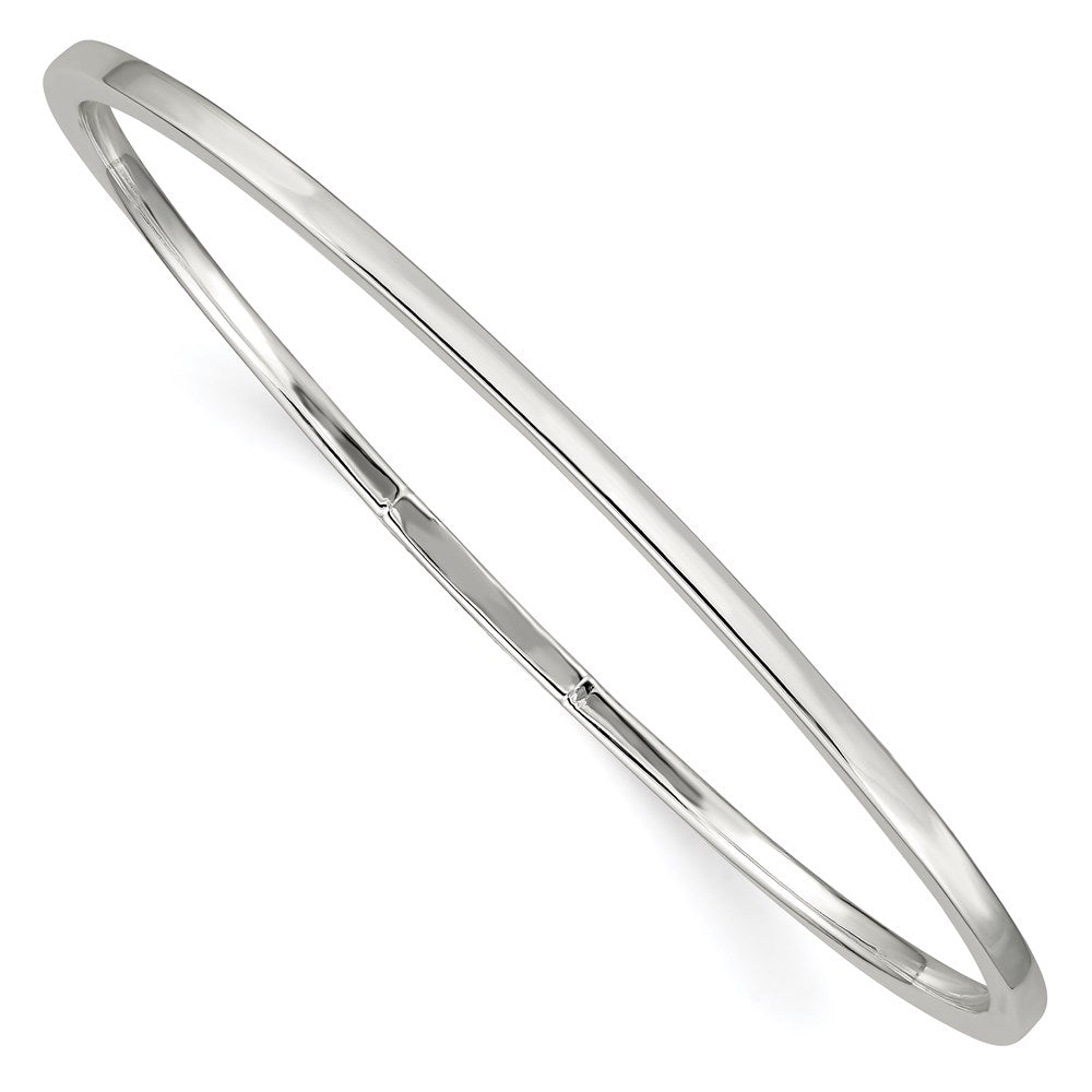 Sterlingsilber 2mm Squared Kante Schieber-on Armreif Armband