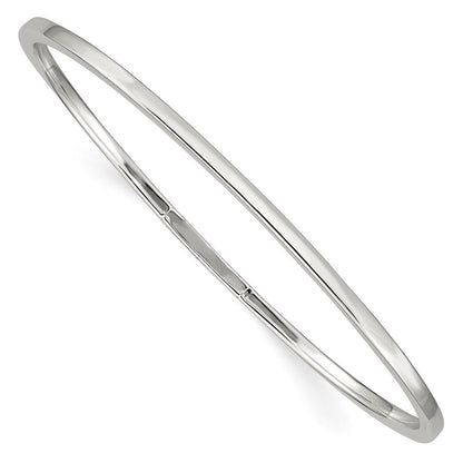 Sterlingsilber 2mm Squared Kante Schieber-on Armreif Armband