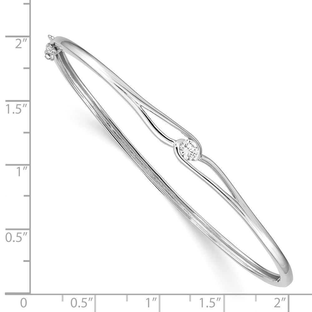 Sterlingsilber Rhodiniert Zirkonia Klappbar Armreif