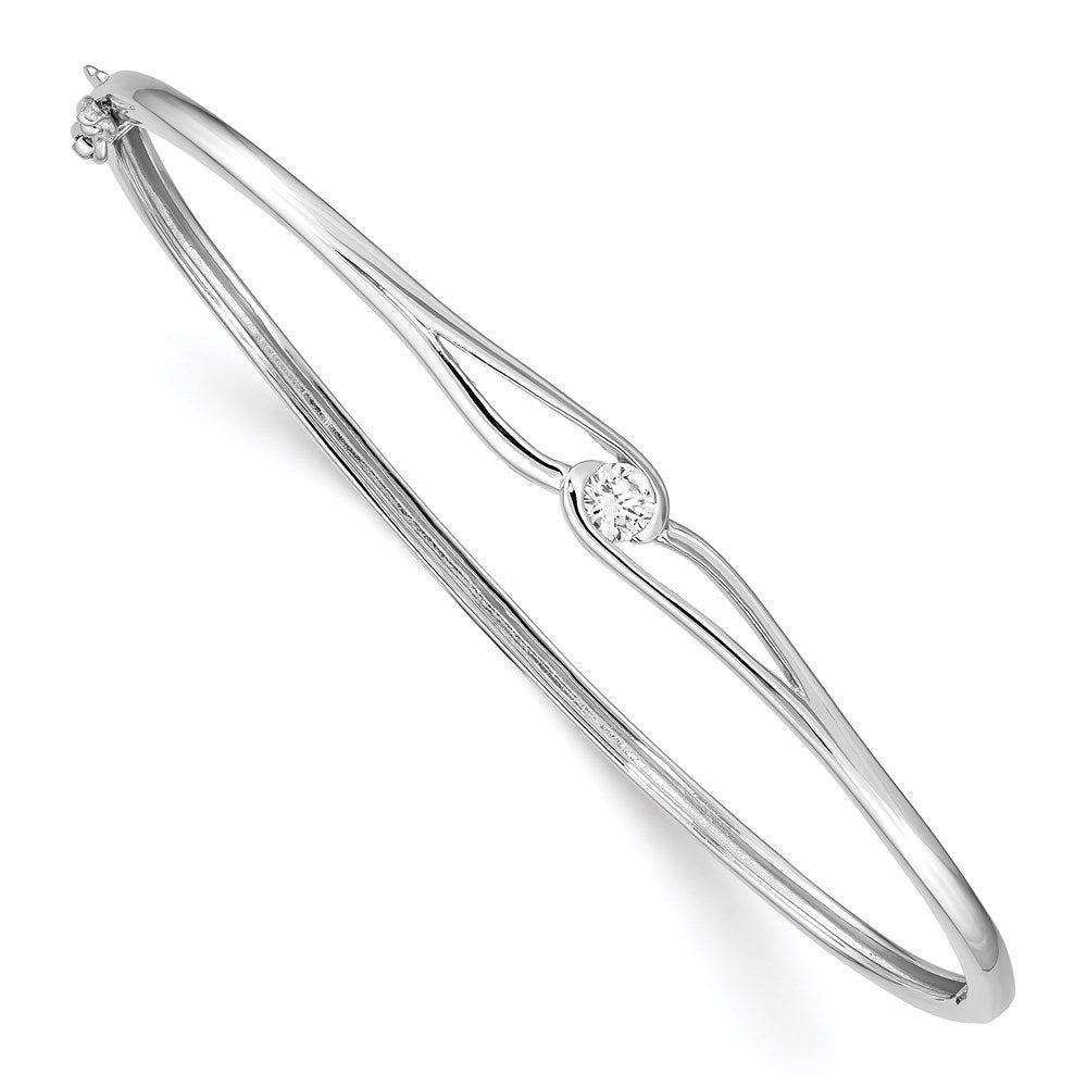 Sterlingsilber Rhodiniert Zirkonia Klappbar Armreif