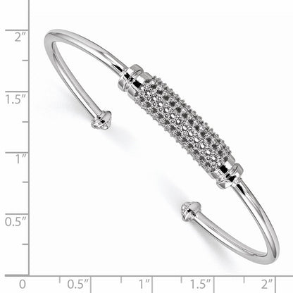 Sterlingsilber Rhodiniert Zirkonia Manschette Armreif