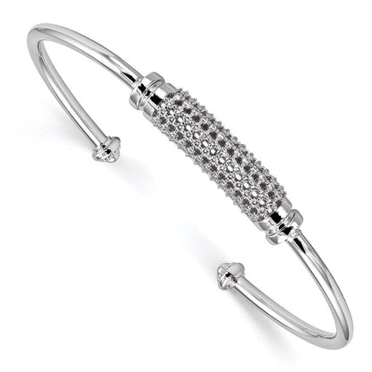 Sterlingsilber Rhodiniert Zirkonia Manschette Armreif
