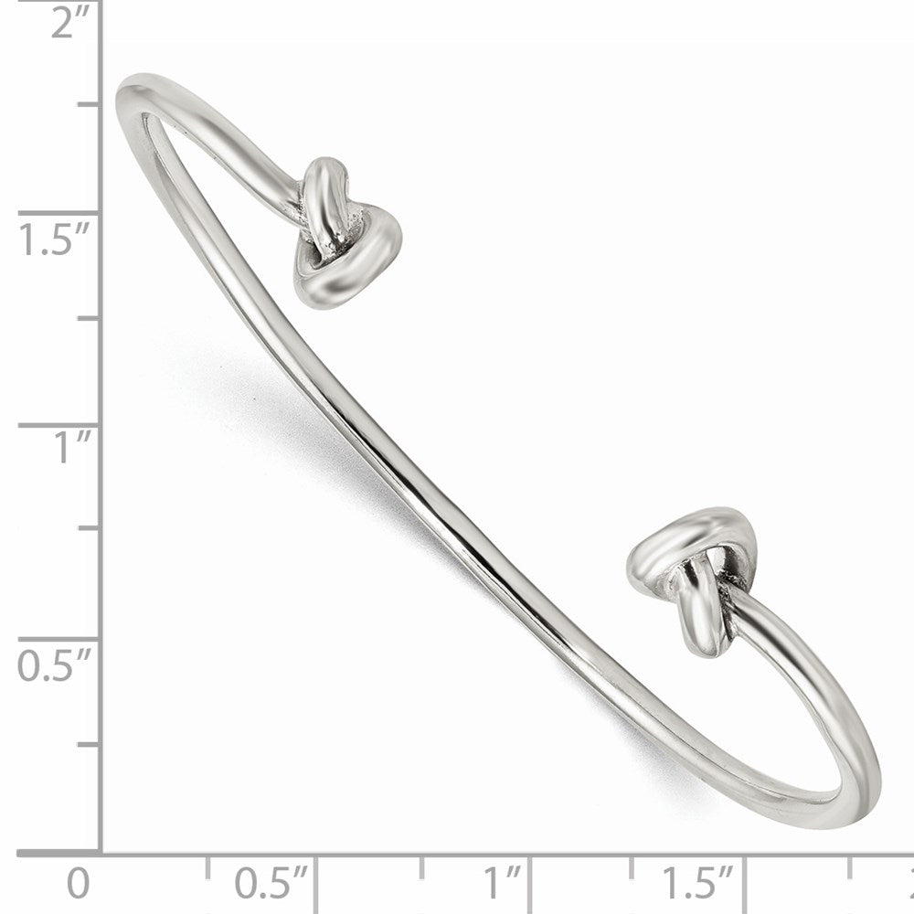 Sterlingsilber Poliert Geknotet Ends Manschette Armreif