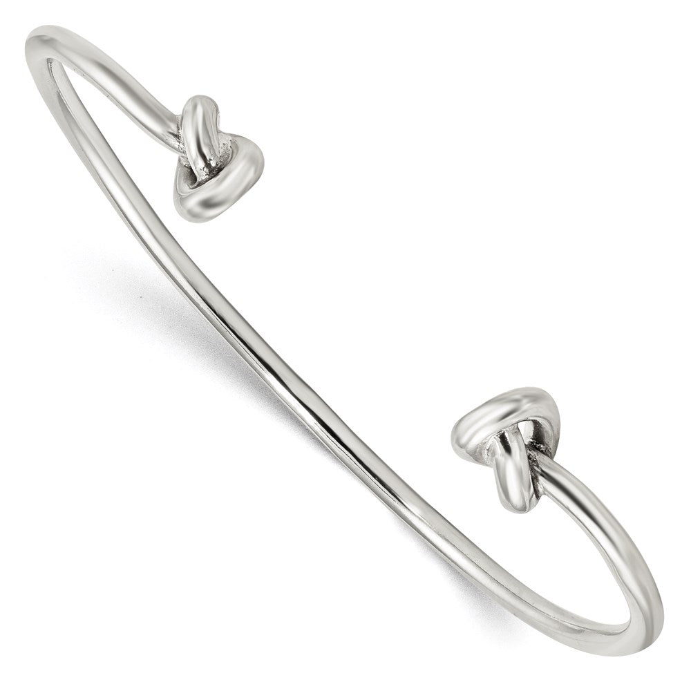 Sterlingsilber Poliert Geknotet Ends Manschette Armreif