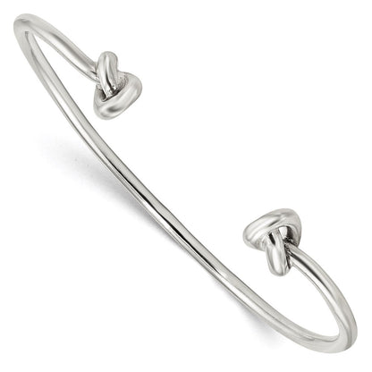 Sterlingsilber Poliert Geknotet Ends Manschette Armreif