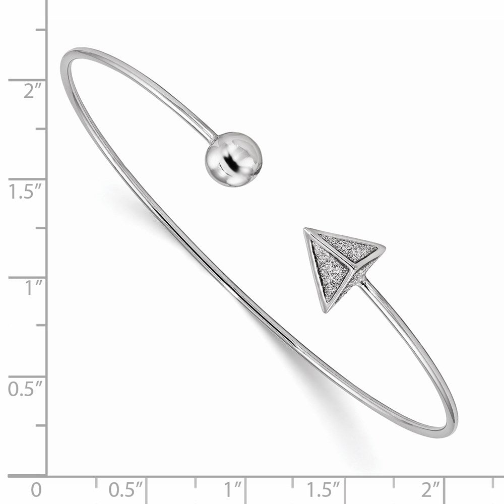 Sterlingsilber Rhodiniert Glitzer Emaille Dreieck Flex Armreif