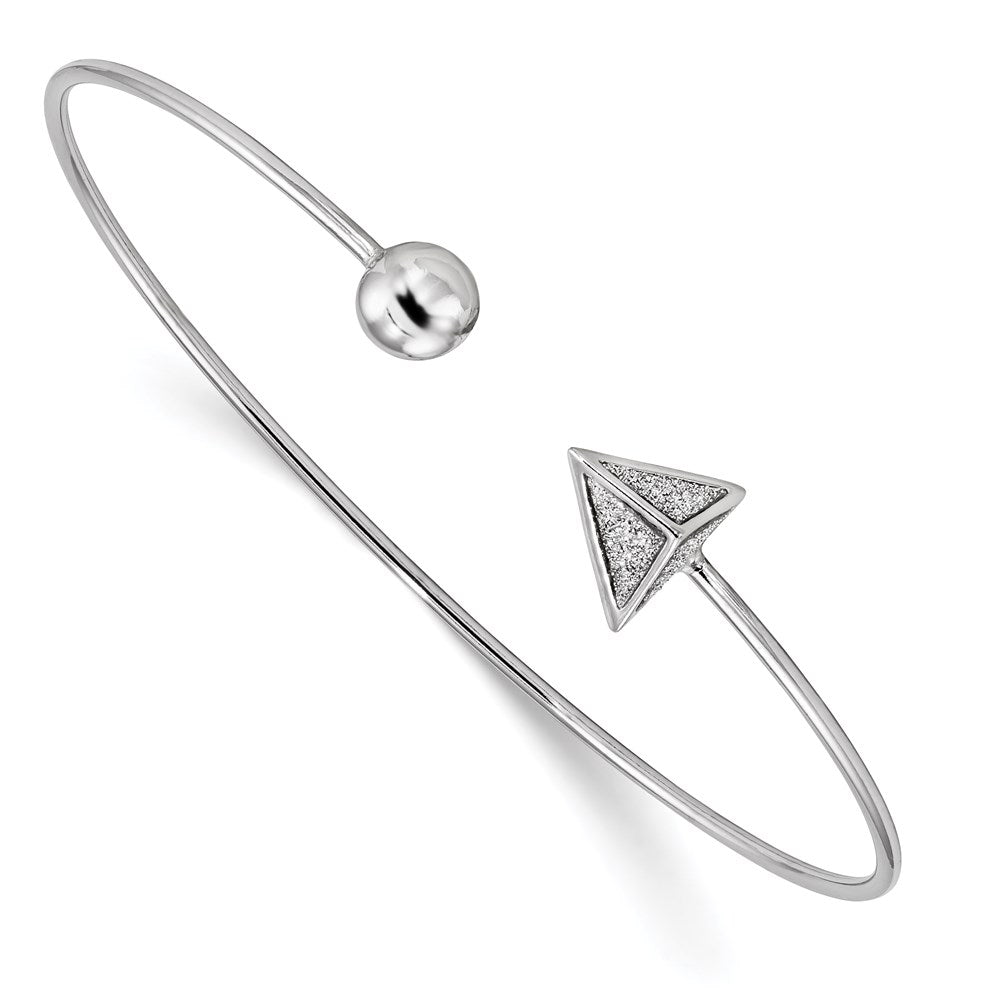Sterlingsilber Rhodiniert Glitzer Emaille Dreieck Flex Armreif