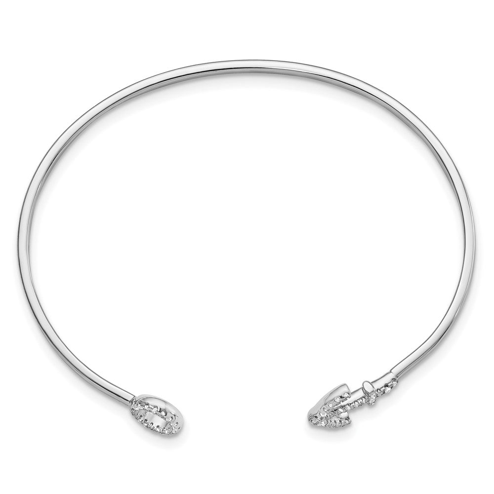 Sterlingsilber Rhodiniert Zirkonia Anker Manschette Armreif