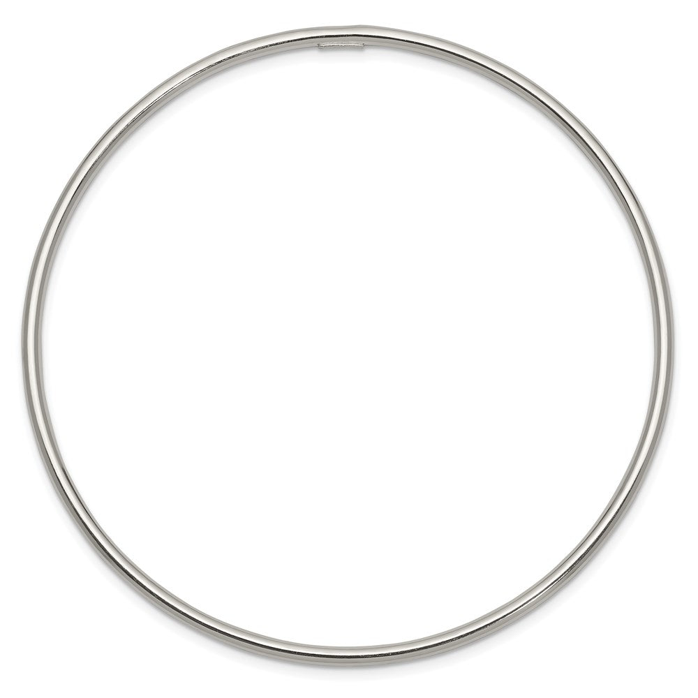 Sterlingsilber Rhodiniert 2mm Schieber-on Armreif Armband