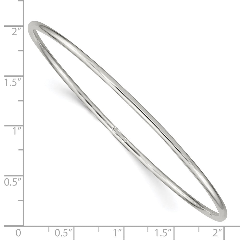Sterlingsilber Rhodiniert 2mm Schieber-on Armreif Armband
